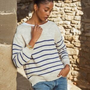 Nina Kendosa Vladimir fisherman stripe sweater